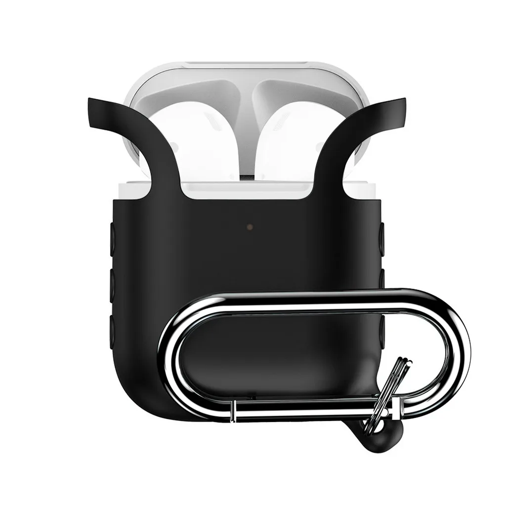 Silicone Anti-lost Protective Cover Skin Case for Apple AirPods 2 with Ear Hook Earphones Accessories Only Cases NO Earphone +