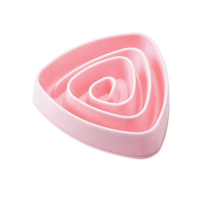 Pet Slow Eating Training Triangle Bowls For Puppy Kitten Plastic Food Feeding Bowl Pet Avoid Choke Feeder Pet Dog Training Bowls