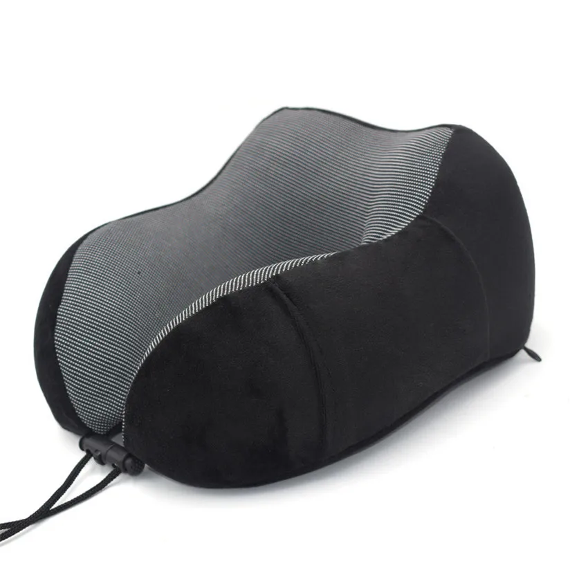 Памятная пенная подушка для путешествий, подушка для путешествий Шея подушка для сна, чтобы вздремнуть в офисе и Подарок Для перелетов, путешествий хлопковые подушки подголовника - Цвет: Черный