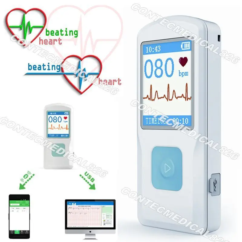 Nowy kolorowy wyświetlacz LCD EKG EKG maszyna PM10, transmisja Bluetooth, łatwa kontrola Nowy kolorowy wyświetlacz LCD EKG EKG maszyna PM10, transmisja Bluetooth, łatwa kontrola