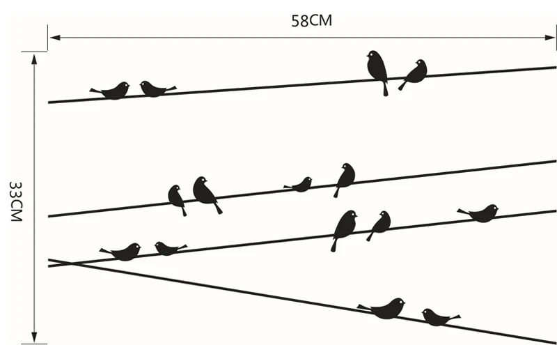 1 шт. виниловые съемные черные настенные наклейки ветка дерева с птицами DIY наклейки на стену на стекло Окно Дверь ванная комната Декор для гостиной