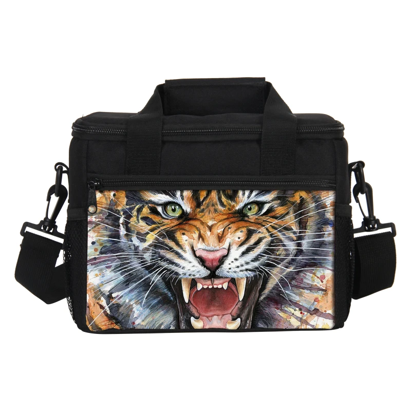 New Tiger Prints Men Portable Picnic Bags Food Storage Container Women