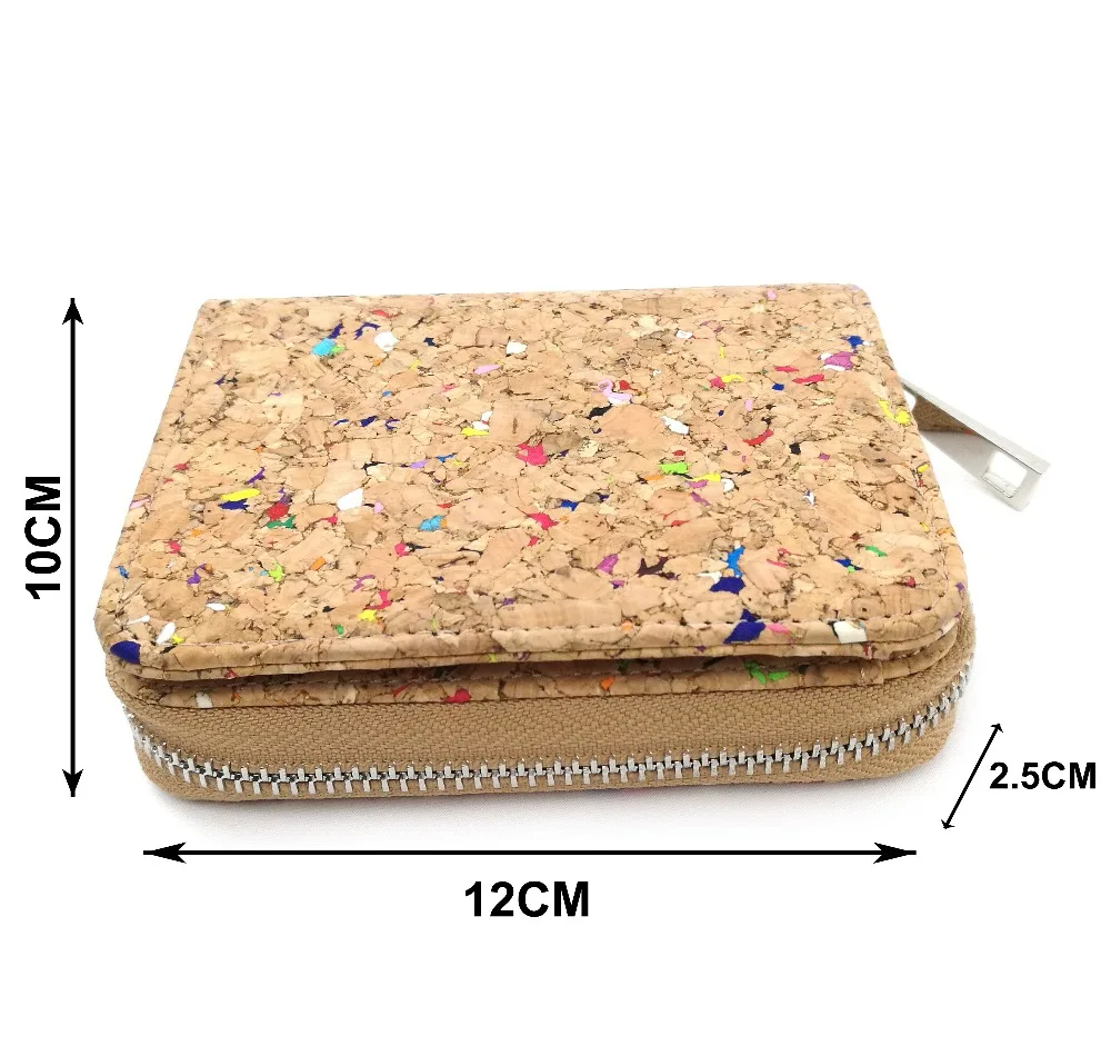 natural cork wallet vegan leather-size