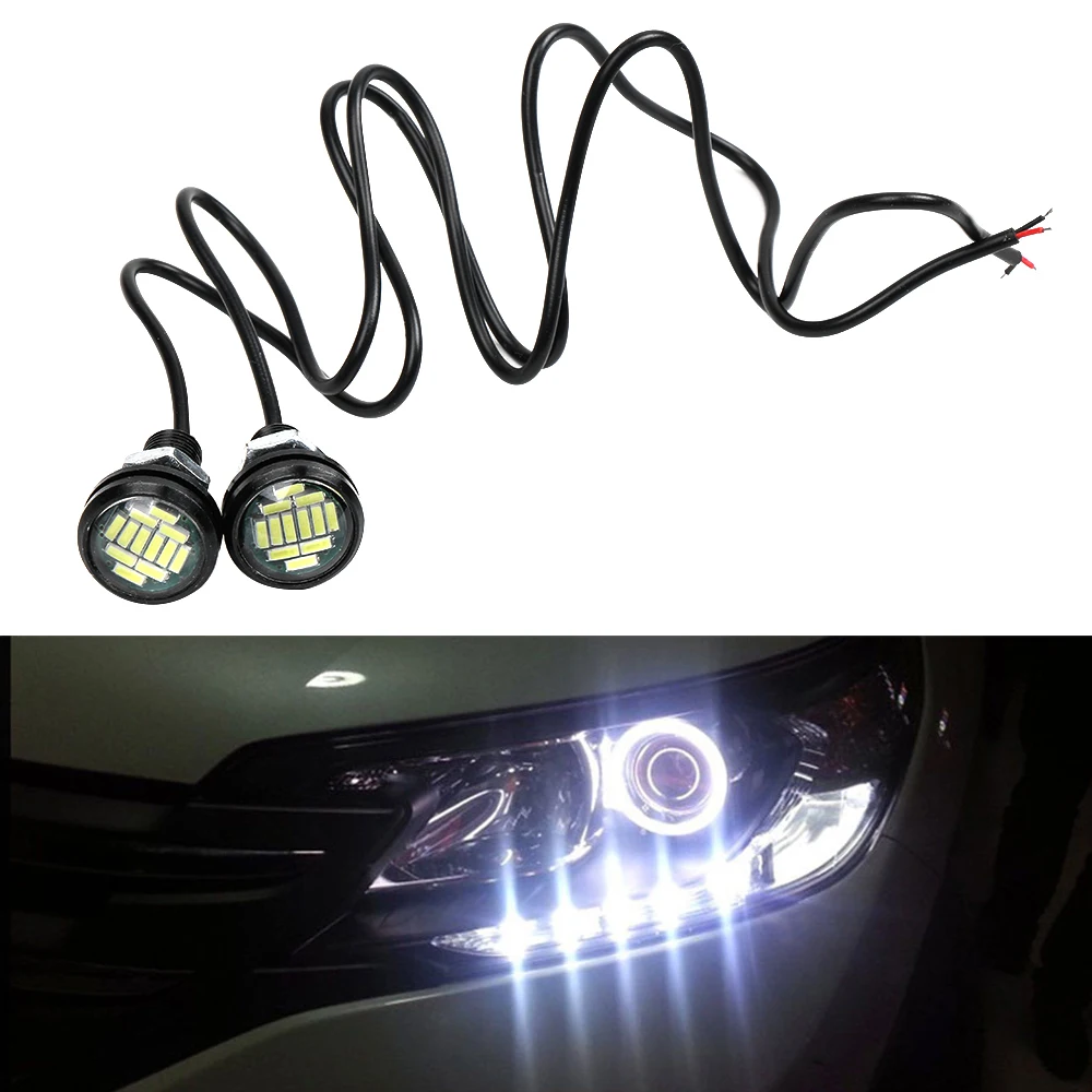 

2PCS Car Lamp White 12V 15W Eagle Eye LED DRL Spotlighting Daytime Running Backup Light Motor Auto Car Lamp