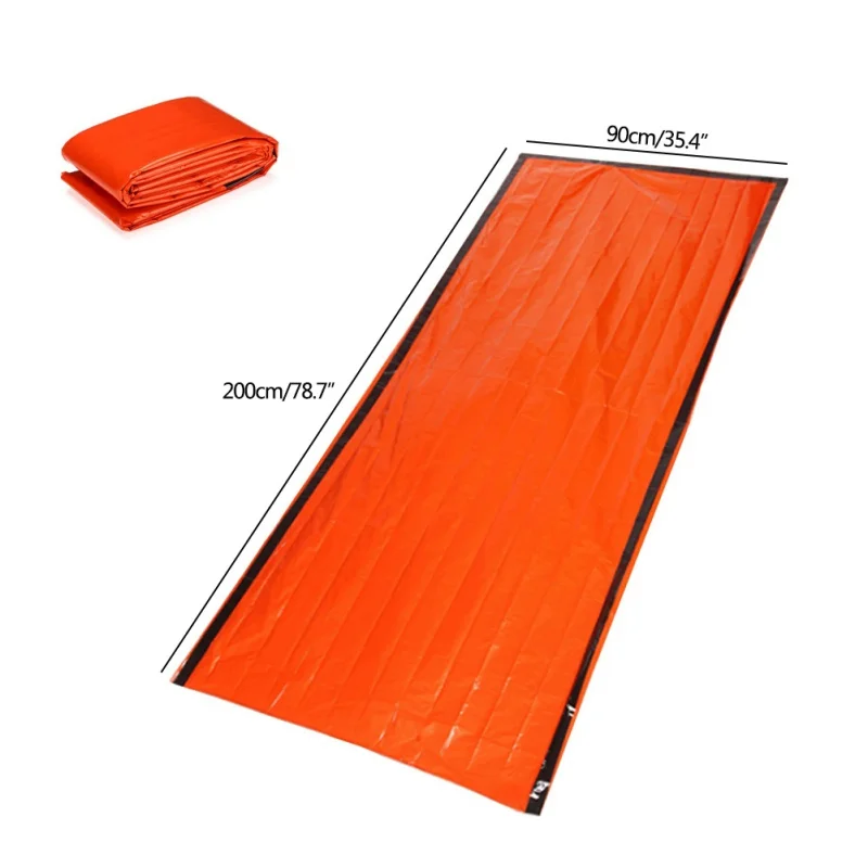 

200*90cm Outdoor Hiking Camping Survival Sleeping Bag Portable PE Aluminum Film Warm Sleeping Bag Foldable