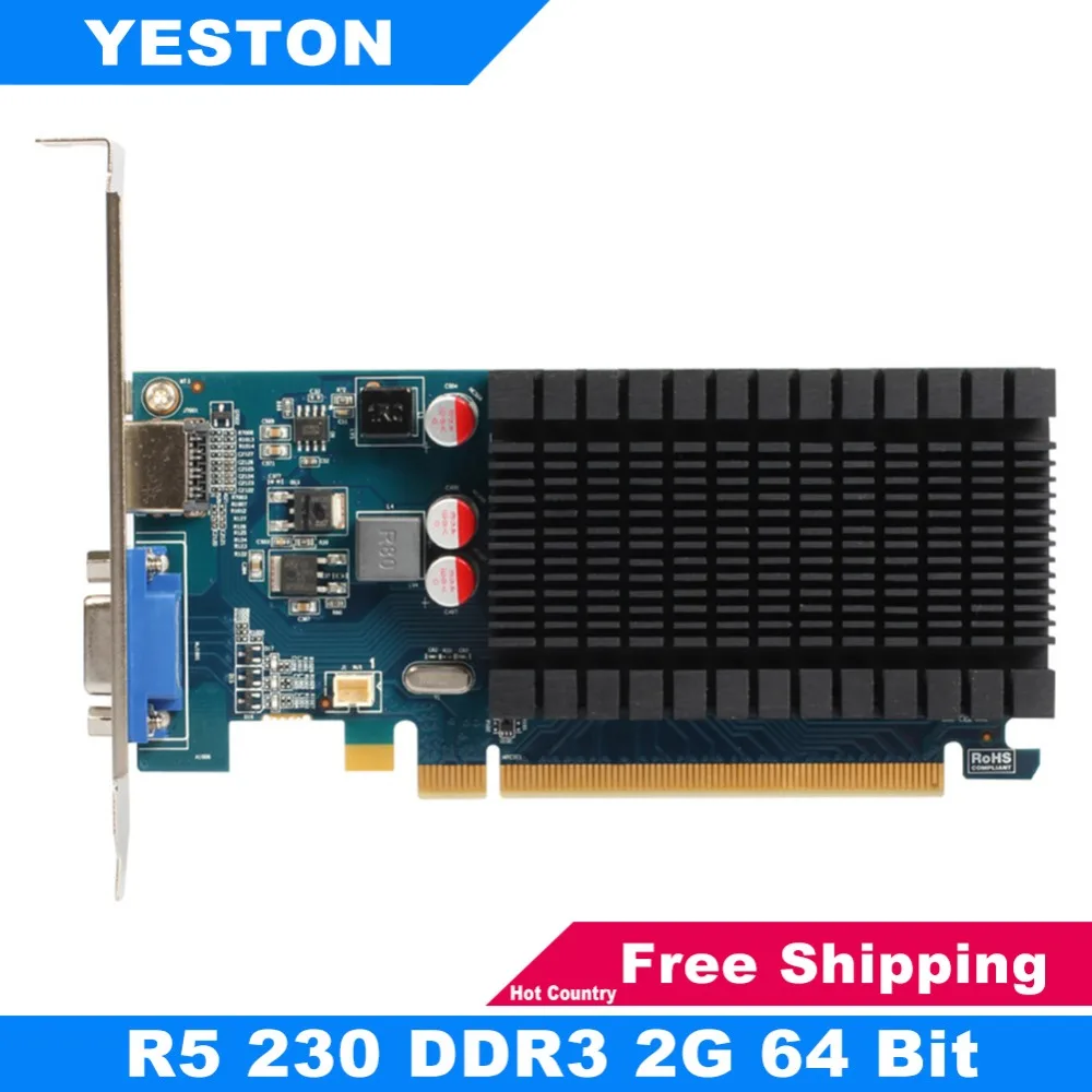 

Yeston Radeon R5 230 AMD GPU 2GB GDDR3 64 bit 650 MHz Gaming Desktop computer PC Video Graphics Cards support VGA HDMI PCI-E 2.1