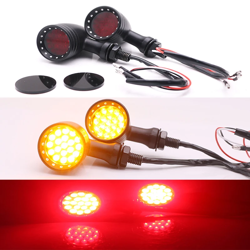 

Universal Motorbike Aluminum Alloy Warning Light 1 Pair Motorcycle LED Turn Signal Lights Scooter Classic Vintage led Turn Light