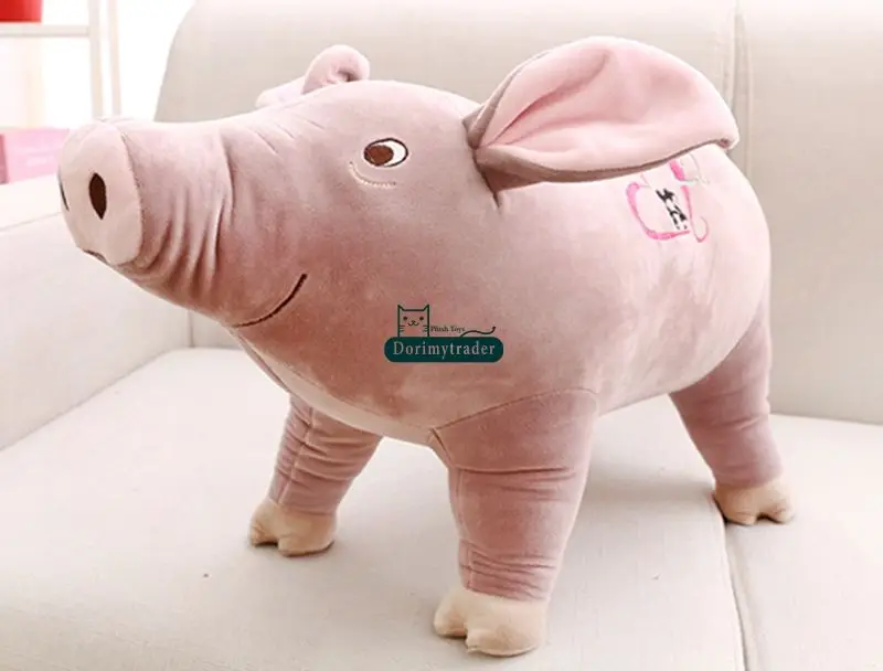 Dorimytrader New Cute 70cm Big Emulational Animal Pig Plush Toy 28inches Stuffed Soft Cartoon Pigs Doll Pillow Baby Present DY61601 (24)