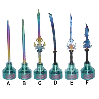 

Titanium Nail Dabber Kit titanium Carb Cap 14mm 18mm Wax Dab Carving Tool american flag Mark