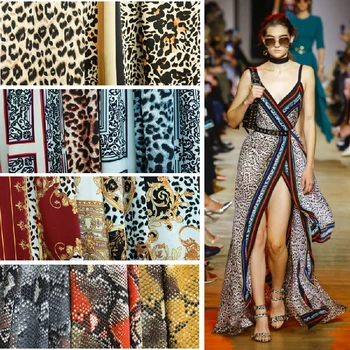 

Animal Leopard pattern snake pattern zebra wave point fashion chiffon fabric spring and summer print fabric new dress clothing