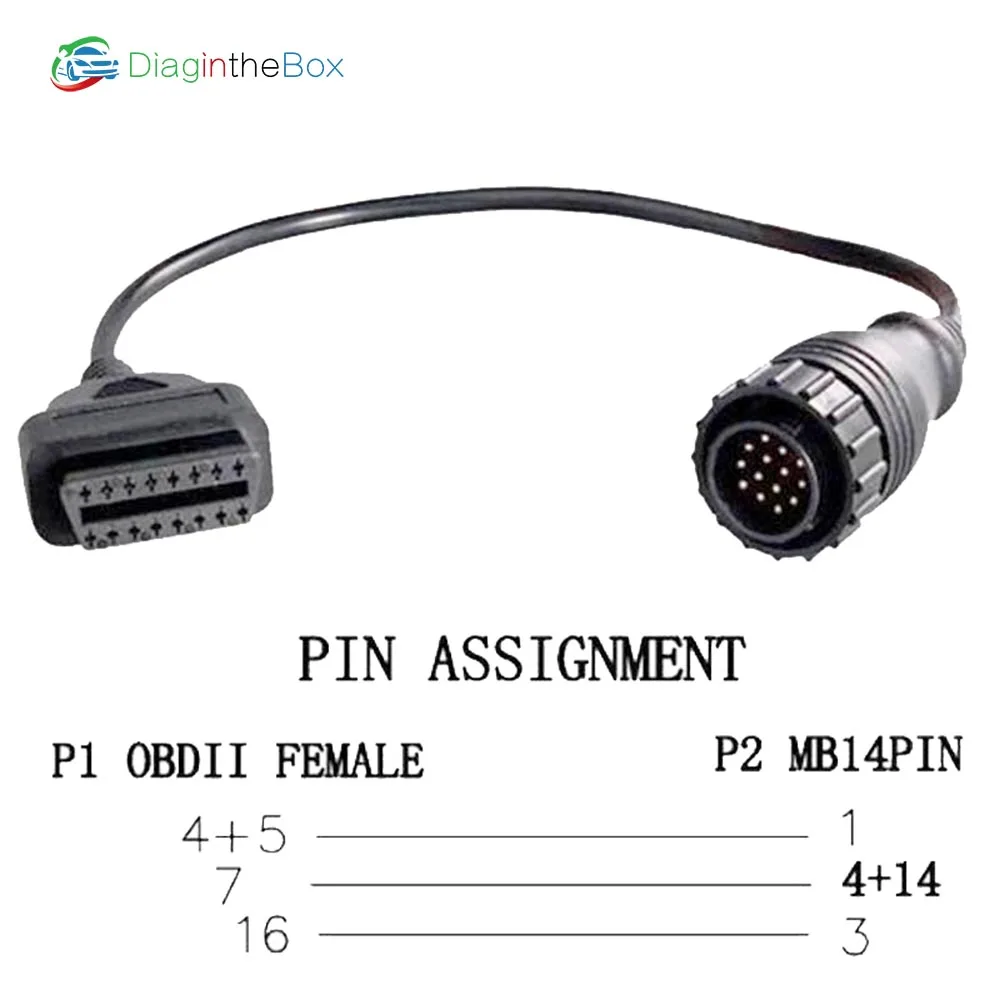 

OBDII Cables For MB Sprinter 14 Pin to 16 Pin OBD 1 2 Diagnostic Scanner MB 14pin Connector Cable
