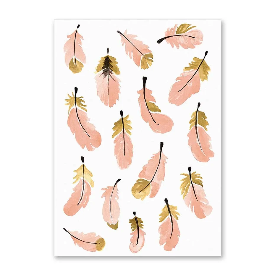Pink-Line-Drawing-Feather-Wall-Art-Poster-Print-For-Bedroom-Modern-Wall-Decor-Modular-Canvas-Picture (6)