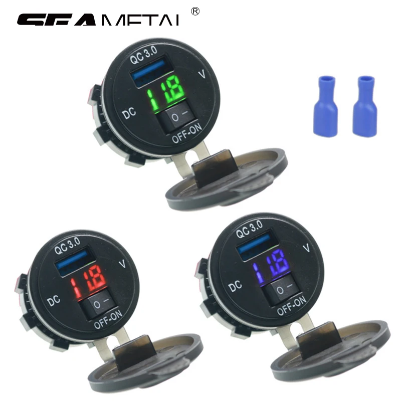 

Universal Car Mobile Phone Charger DC12V-24V USB Socket Switch QC3.0 Charge LED Plug Lighter Quick Charging Voltage Auto Adapter