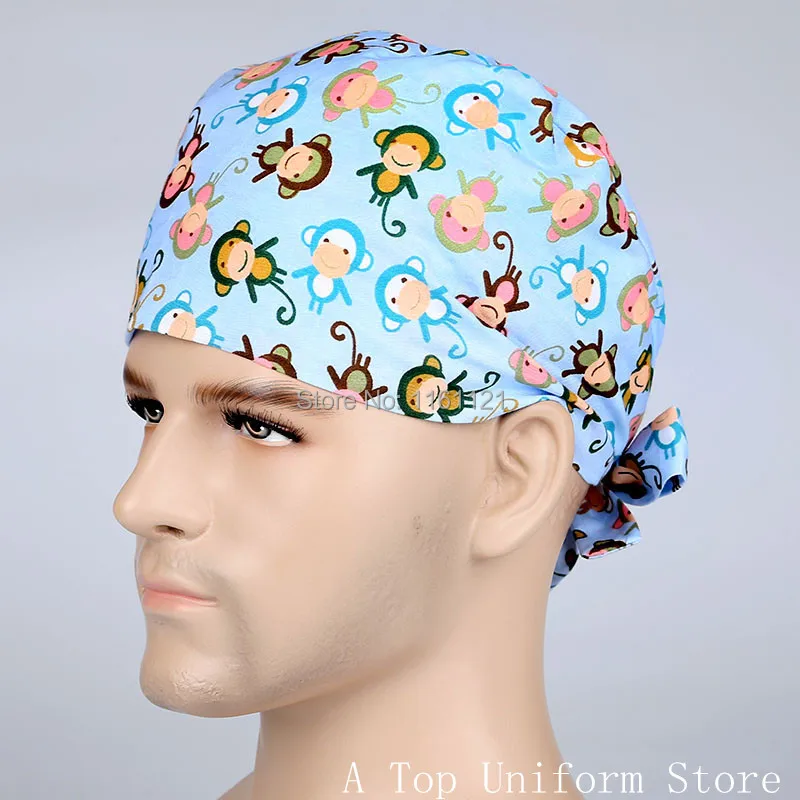 2017 Hospital Lab Coat Mens Surgical Cap Medical Caps Scrub for Doctors