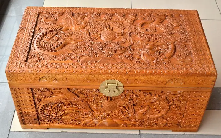Чжанму Dragon Pearl дерево насекомых магистрали коробка, содержащая подарок свадьба приданое поле живописи поле
