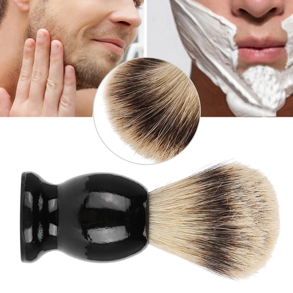 Портативный мужской мягкий синтетический волос с деревянной ручкой помазок парикмахерский салон инструмент щетка для лица