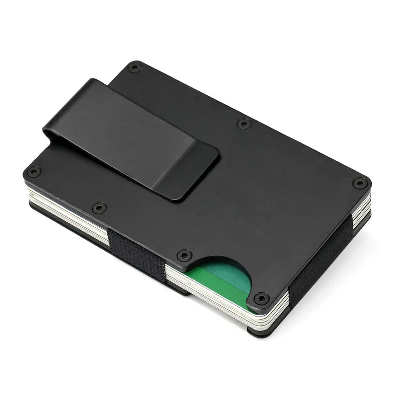 

Brand Men Metal Credit Card ID Holder Fashion Mini Money Clip RFID Card Case With Anti-thief Business Occasion Card Organizer