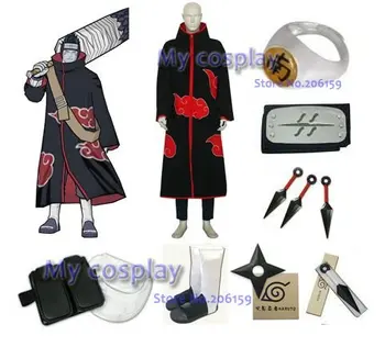 

Naruto Akatsuki Costume Kisame Hoshigaki Bundle with All Accessories Package Free Shipping