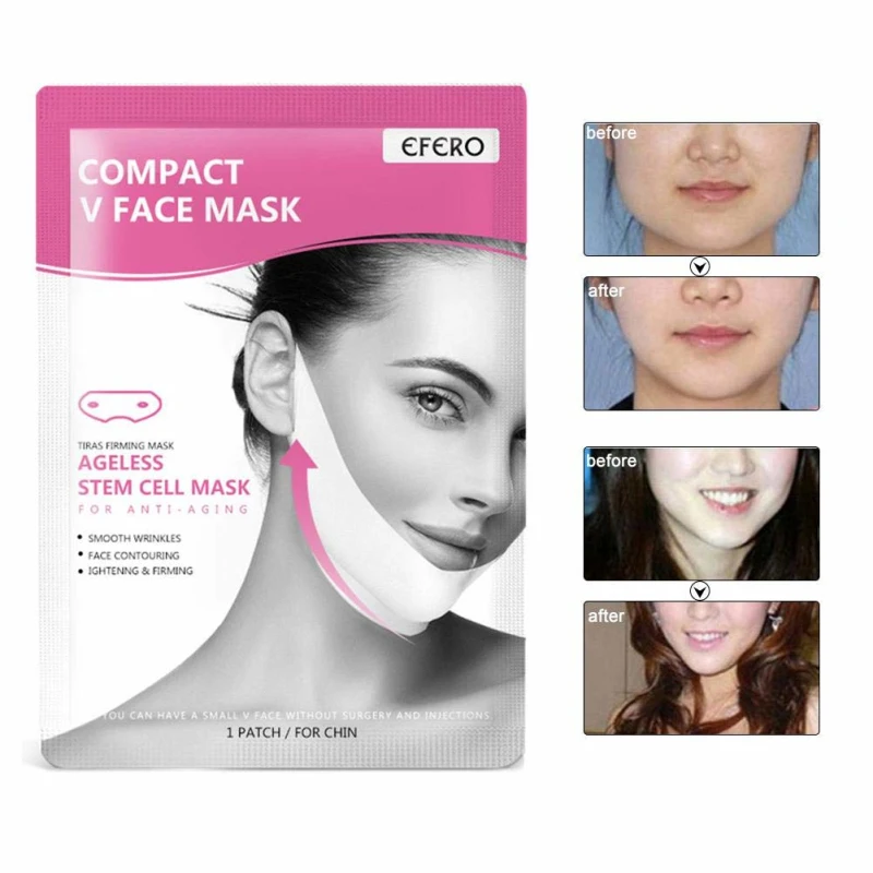 1Pc EFERO Lifting Face Masks V Shape Face Slim Chin Check Neck Lift Peel-off Mask V Shaper Face Slimming Bandage Skin Care Tools