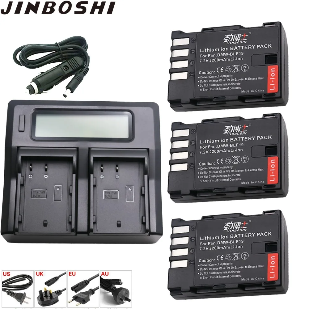 

3pcs DMW-BLF19 DMW-BLF19E DMW-BLF19PP DMW BLF19 BLF19E Battery + LCD Dual Charger for Panasonic Lumix GH3 GH4 GH5 G9