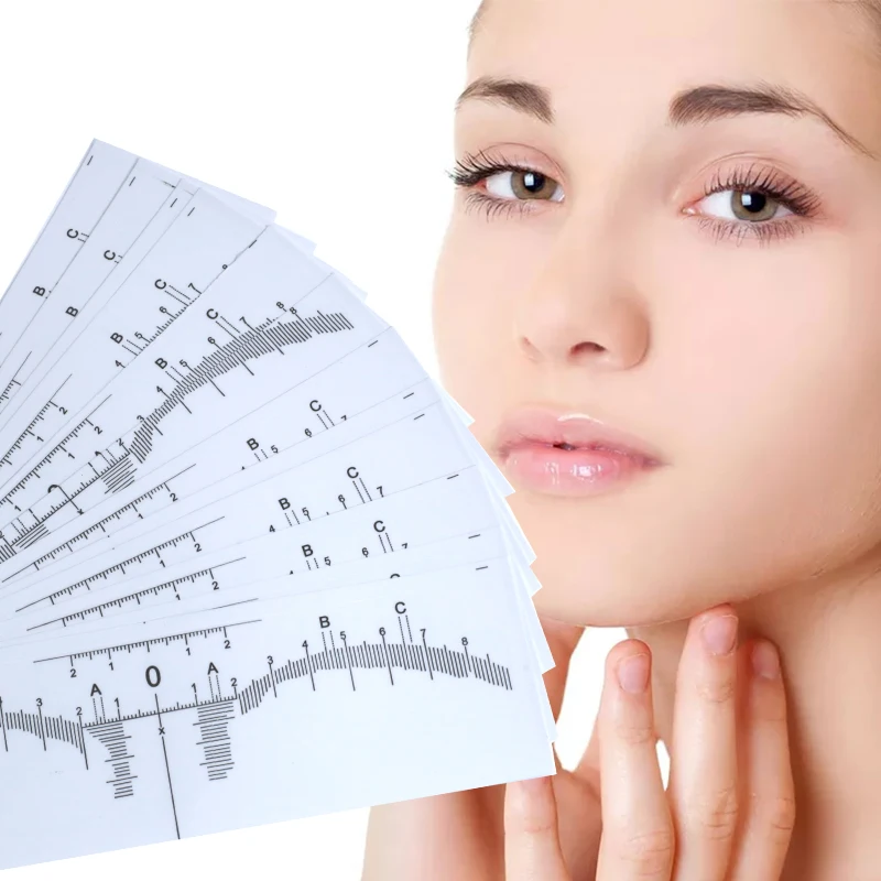 

10pcs One-time Microblading Makeup Measure Eyebrow Guide Ruler Permanent Tools Disposable Eyebrow Ruler for beauty