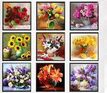 Flower arranging 5D DIY diamond Painting flowers Cross Stitch diamond embroidery mosaic diamonds wall stickers home decor vase