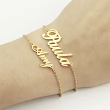 Dianshangkaituozhe персонализированные имя браслет Детские имя настройки мама jewelry браслет из нержавеющей стали розового золота