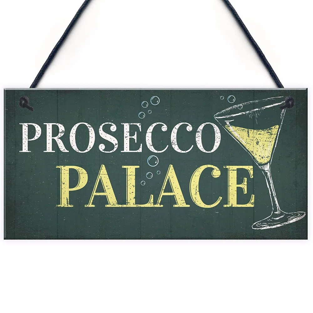 Mancave Bar Personalised Large Prosecco Bar SignHanging Metal Plaque Gifts