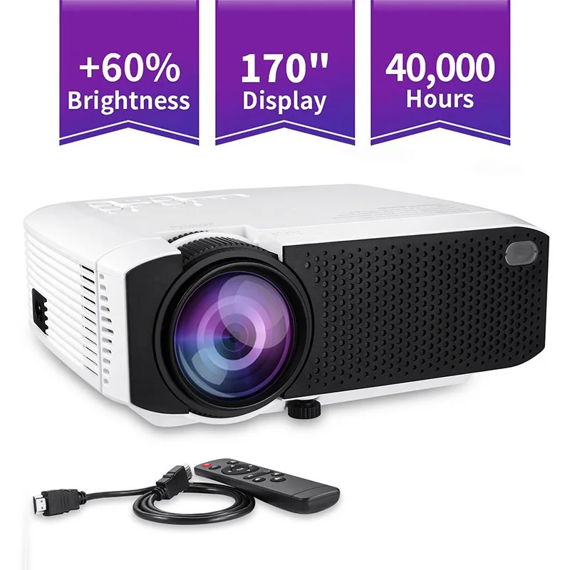 

Mini Portable 1080P Projector Home Theater Upgraded HDMI Interface Home Entertainment Device Multimedia Player US Office HSJ-19