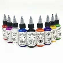 9 бутылочек 1 унций набор краски для татуировки наборы для тела Искусство 30 мл черная Профессиональная Красота для перманентного макияжа аксессуары для красок