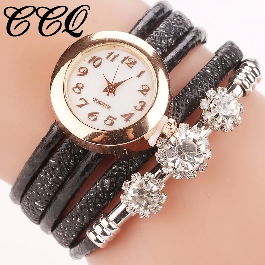 

Fashion Women Rhinestone Bracelet Watches Ladies Quartz Watch Casual CCQ Brand Women Dress Wristwatch Relogio Feminino