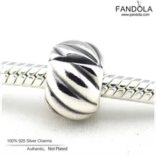 Стерлингового серебра 925 пробы винтажный Пернатый зажим Пробка Шарм Бусины Подходят браслет Аутентичные ювелирные изделия Berloque