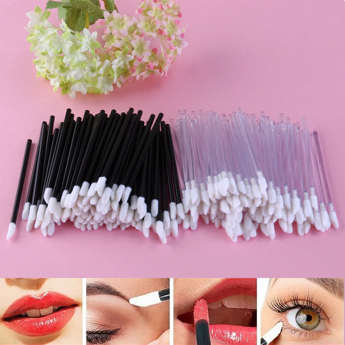 Buy 200pcs Disposable Lip Brushes Lipstick Gloss Wands