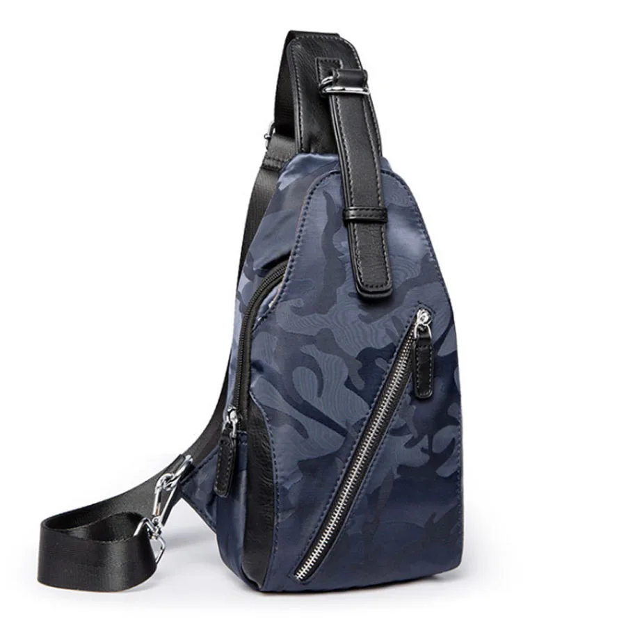 fashion Men Quality PU Leather / Waterproof Nylon Camouflage Messenger