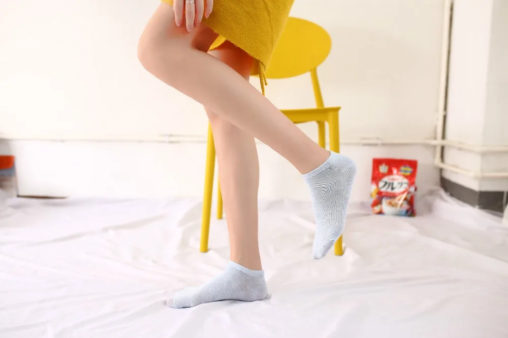 2019 женские носки Короткие хлопковые однотонные женские Harajuku милые носки Смешные Фрукты цвет лодыжки Весна Повседневные Дышащие носки в