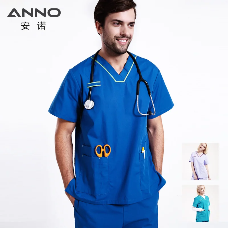 

2016 Summer unisex nursing medical doctor nurse uniform short slleeve with comfortable and breathbale for free shipping