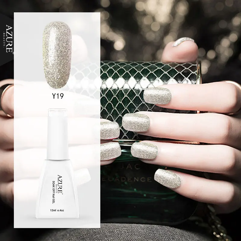 

Azure Beauty 1Pcs Glitter Nude Film UV Gel Polish Long Lasting Led UV Nail Gel Polish Gel Nail Art Need Base & Top Coat Gel