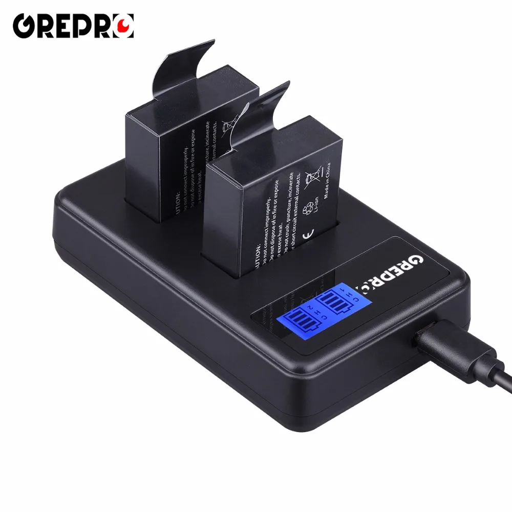 2pcs SJ4000 Batteries Sjcam Battery+LCD Dual USB Charger for SJCAM Sj 4000 SJ5000 Sj5000x SJ6000 Sj7000 Sj8000 Sj9000 Wifi M10