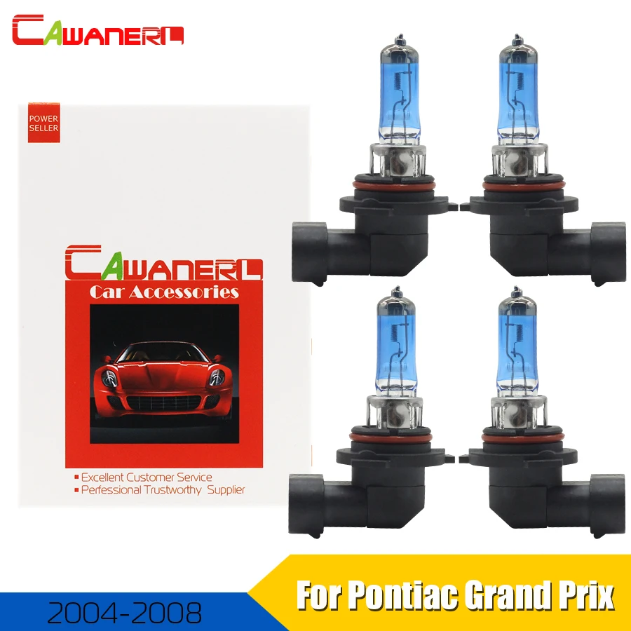 Cawanerl For Pontiac Grand Prix Sedan 2004 2008 9006 9005 100w Car Cawanerl For Pontiac Grand Prix Sedan 2004 2008 9006 9005 100w Car Halogen Bulb Headlight High Low Beam Accessories 4 Pieces