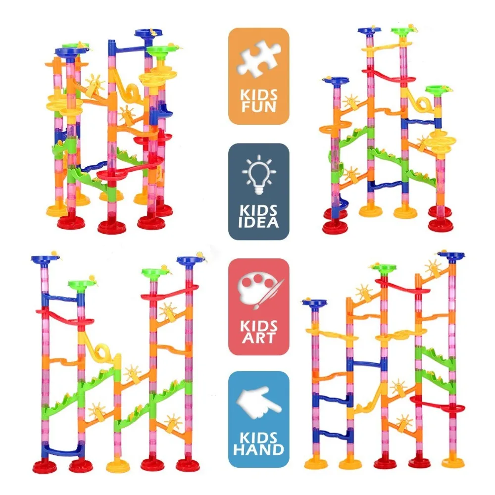 105 шт. DIY Строительство мраморный трек бегать шары лабиринты трек строительные блоки детский подарок детские игрушки развивающие