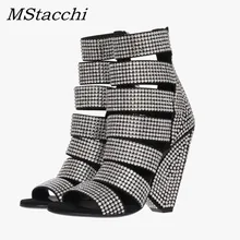 Mcacchi/; летние женские босоножки; модные блестящие Серебристые стразы; обувь на высоком каблуке; пикантная обувь с открытым носком; женские сандалии для вечеринок