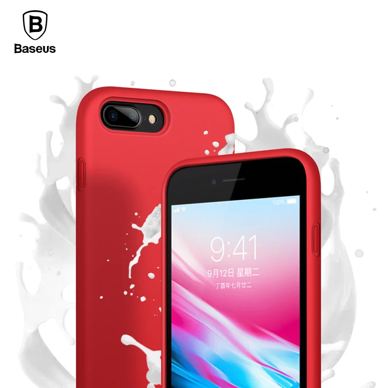 Funda de teléfono de silicona líquida Baseus 8 para iPhone 7 Plus Capinhas Funda Original de lujo para iPhone 8 Funda para teléfono