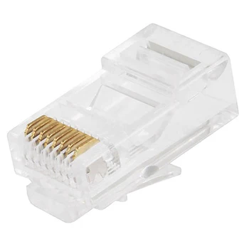 

New 100Pcs High Quality RJ45 Crystal Networks Gold Plated Head Adapter DOM668