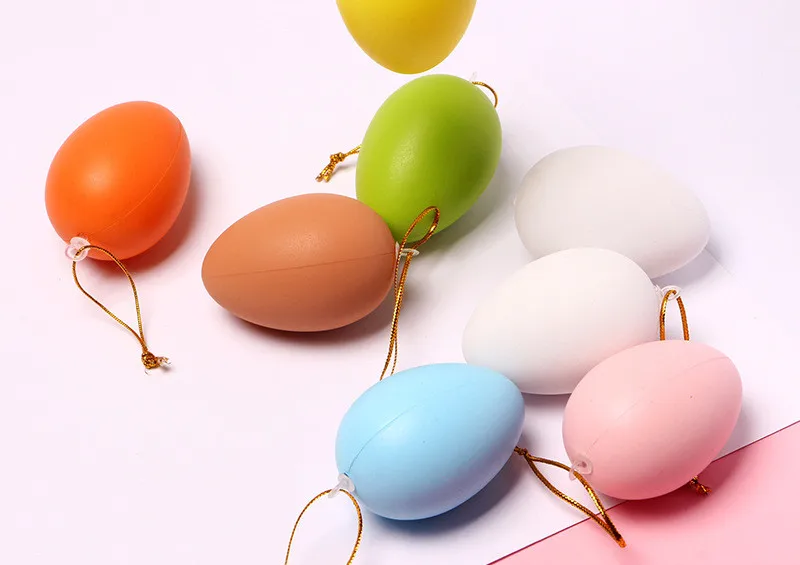 12 шт DIY игрушки пасхальное яйцо детская творческая ручной мультфильм окрашенная яичная скорлупа поделка из пластмассы с веревкой висит для