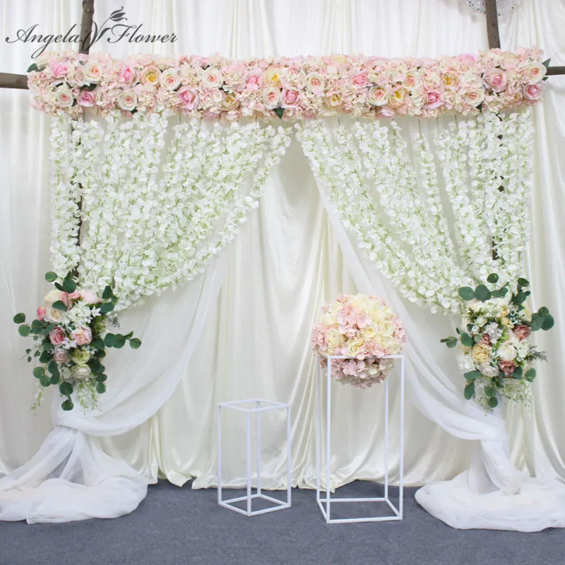 

1M/2M luxury artificial flower row arrangement decor for party wedding arch backdrop Road cited flower rose peony hydrangea mix