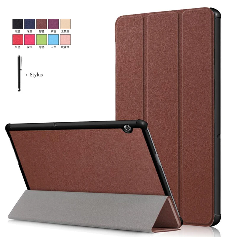

For Huawei MediaPad T5 AGS2-W09/L09/L03/W19 10.1" Wake Sleep Case Cover For Huawei T5 10 Smart Flip Leather Stand Funda+Stylus