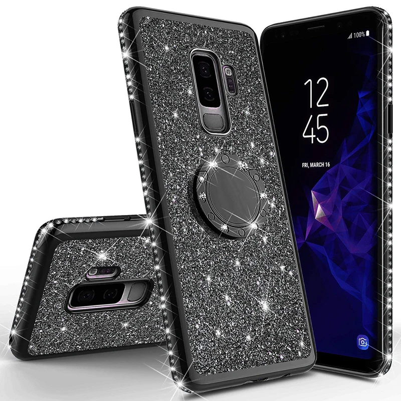 Luruxy Shockproof Clear Ultra Thin Soft TPU Bling Plating Glitter Case Cover For Samsung Galaxy S8 S9 Plus S8+ S9+ Bags |