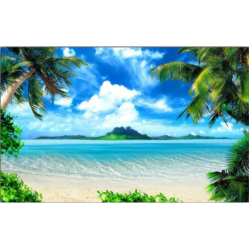 5d diy diamond painting Sea Beach Ocean Scenery cross stitch 3d diamond embroidery kits 3d picture diamond mosaic Home Decor