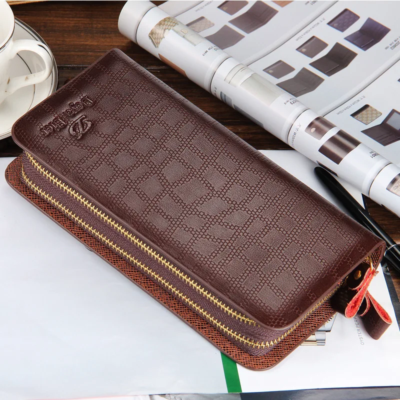 Fashion New Batch Leisure Long Double Zipper Men Wallets Hand Package