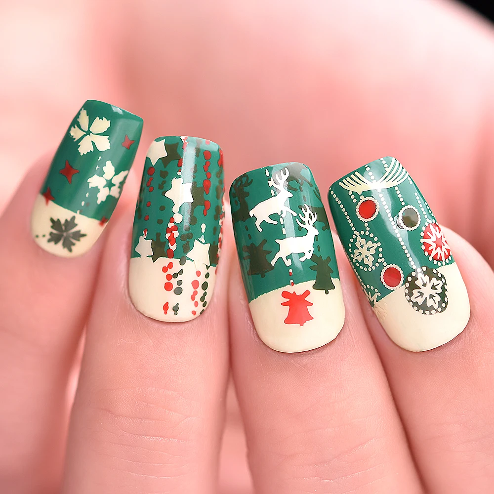 Buy New Year Nail Stamping Plates Christmas Image